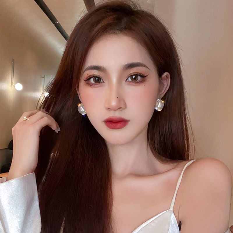 Pearl Geometric Square Earrings Fashionable - Zi Collection Hub