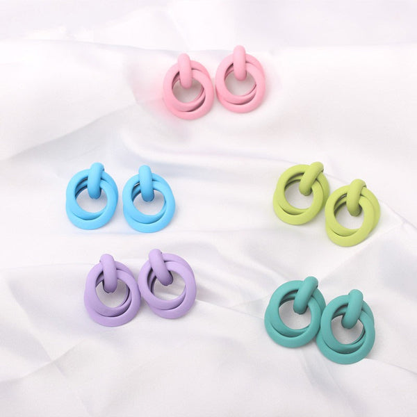 Double Circle Small Fresh Stud Earrings - Zi Collection Hub