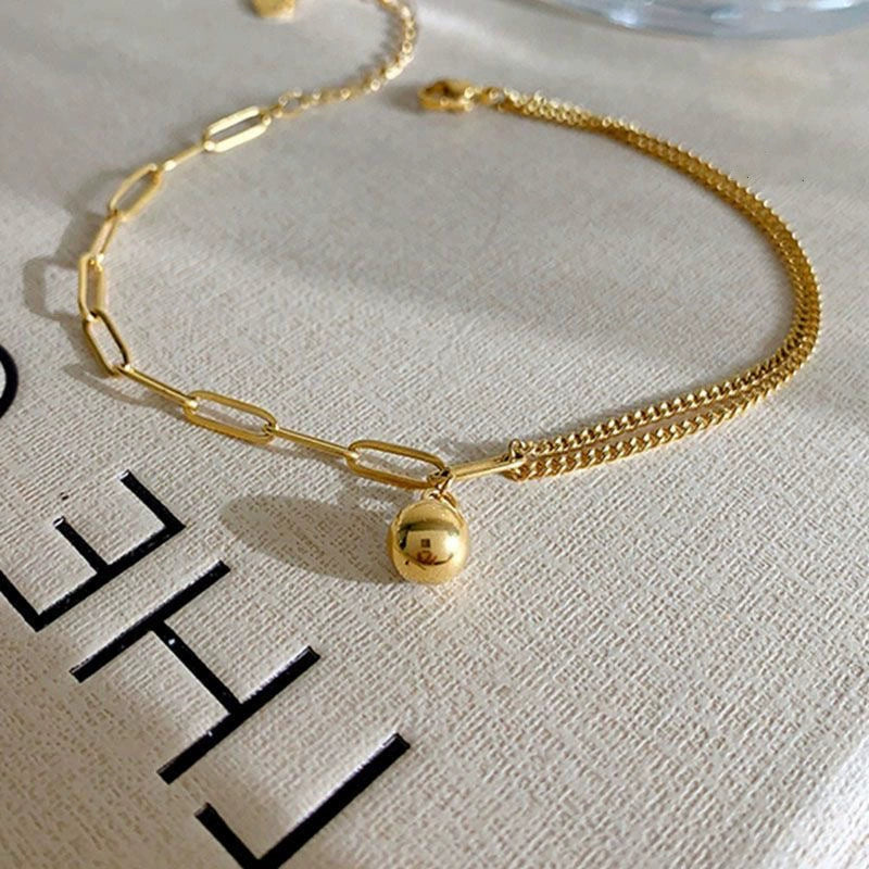 18K Gold Non-Fading Small Ball Anklet & Bracelet