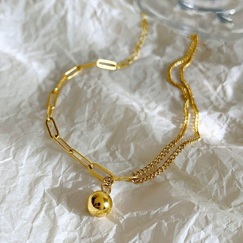 18K Gold Non-Fading Small Ball Anklet & Bracelet