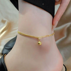 18K Gold Non-Fading Small Ball Anklet & Bracelet