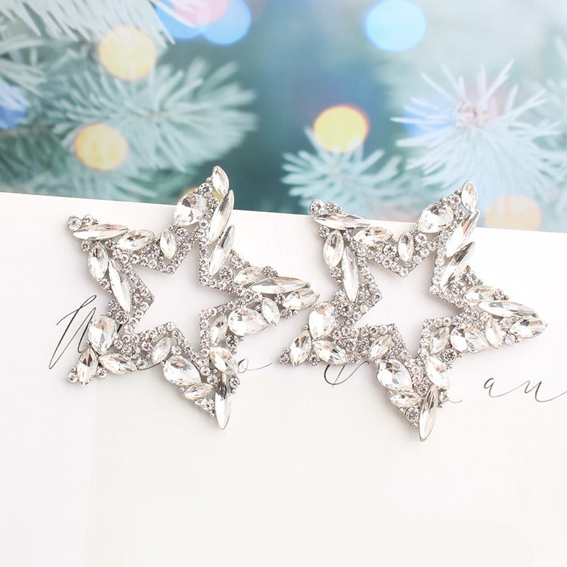 Star Metal Colorful Crystal Drop Earring - Zi Collection Hub