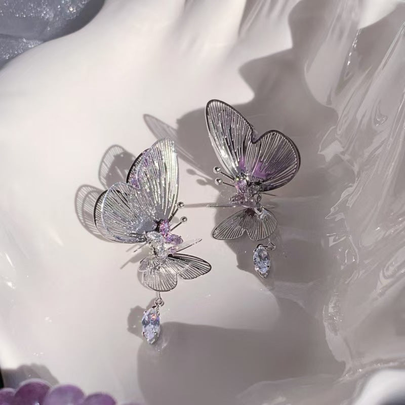 ER488 - 3D Half-Butterfly Earrings