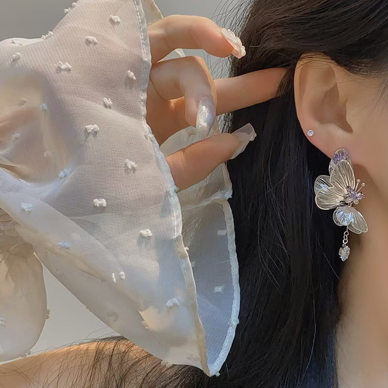 ER488 - 3D Half-Butterfly Earrings