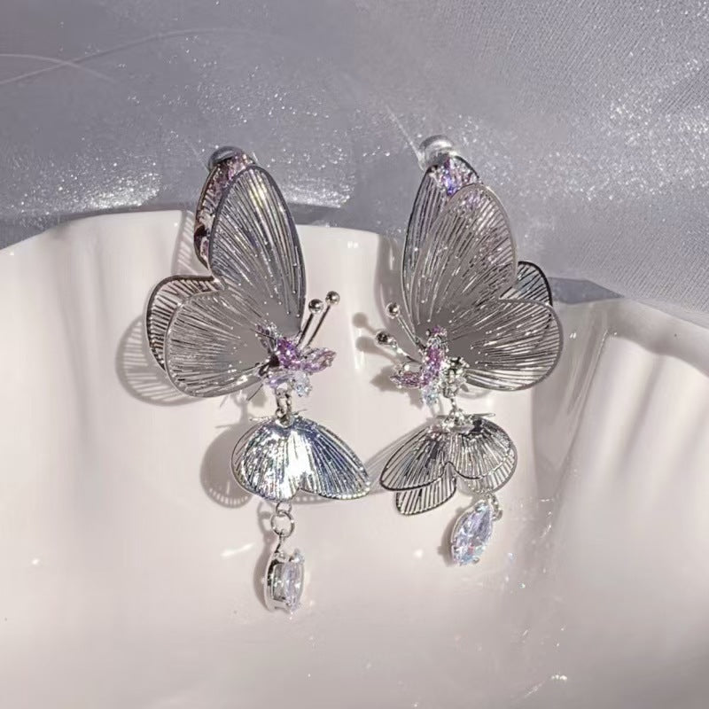 ER488 - 3D Half-Butterfly Earrings