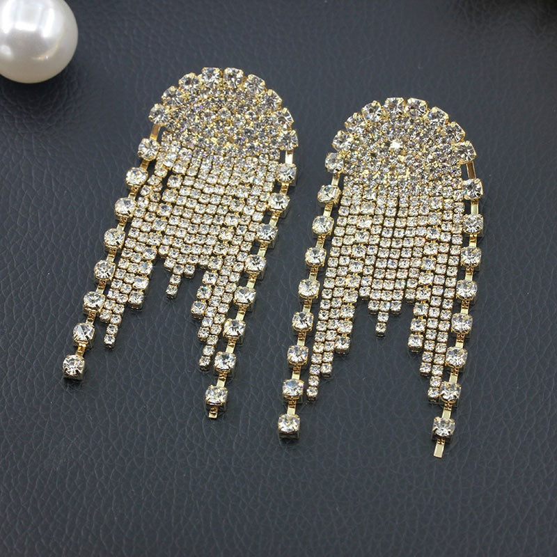 Rhinestones Long Tassel Earrings High-Quality - Zi Collection Hub