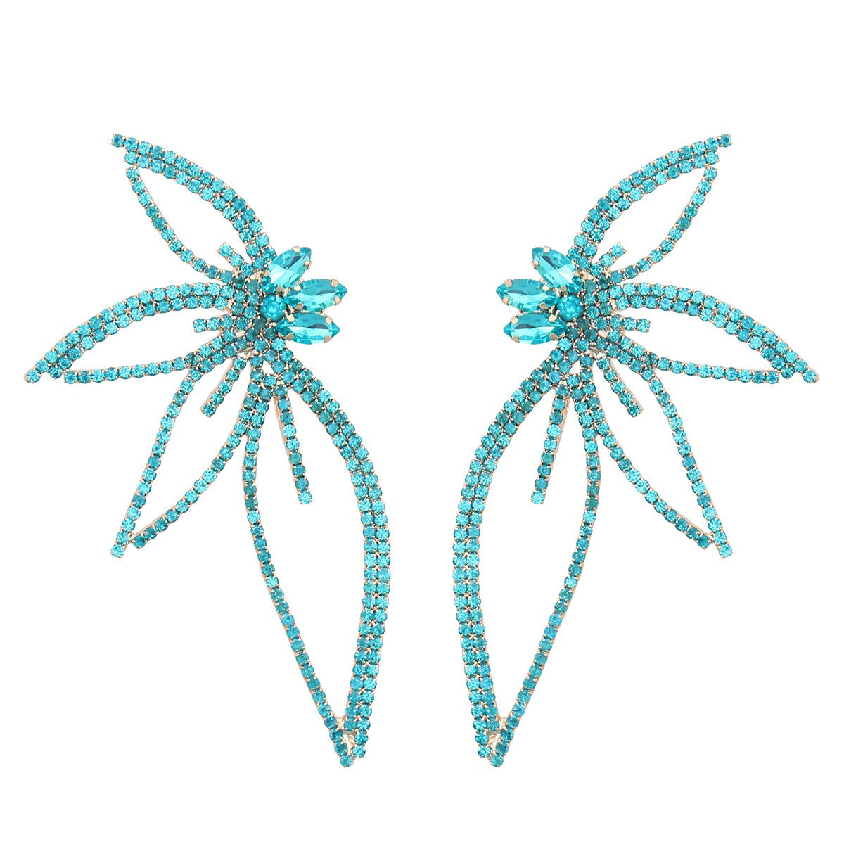 Diamond Flower Rhinestone Hollow Butterfly Earrings - Zi Collection Hub