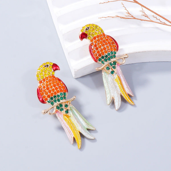 Colorful Cute Animal Bird Female Parrot Earrings