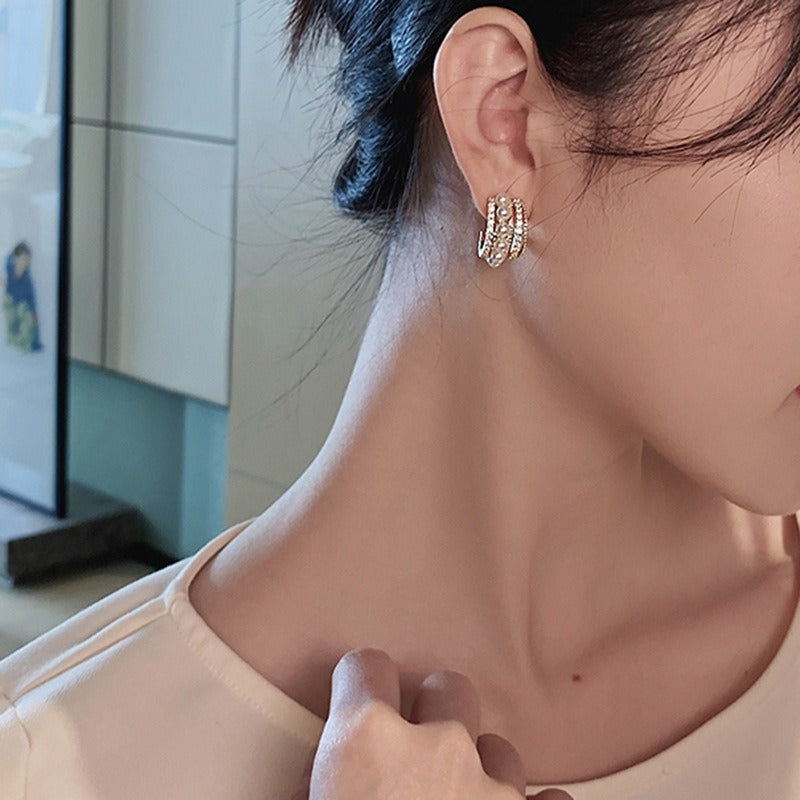 Pearl C-shaped Earrings Korean Fashion Charm Women Earring - Zi Collection Hub