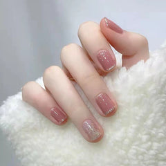 Glitter French Style False Nails - 24Pcs