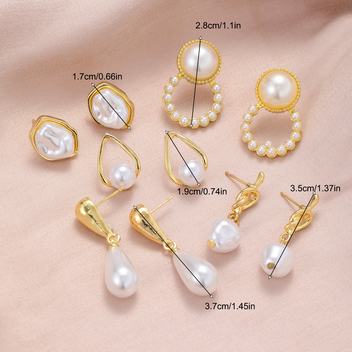 5 Pairs of Elegant Drops & Studs