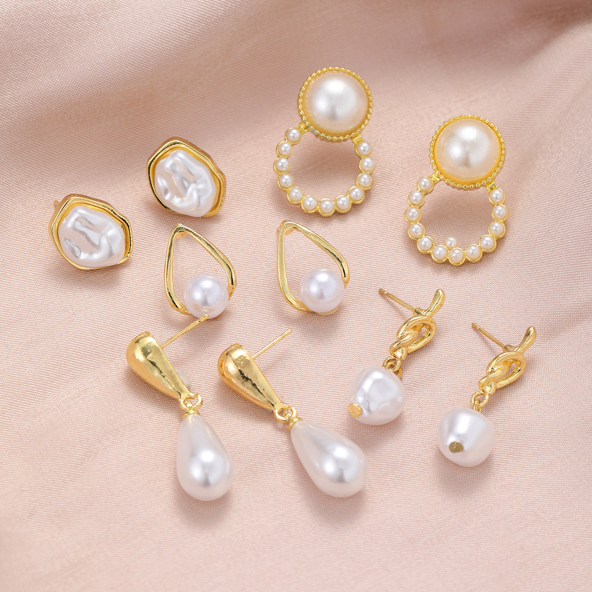 5 Pairs of Elegant Drops & Studs