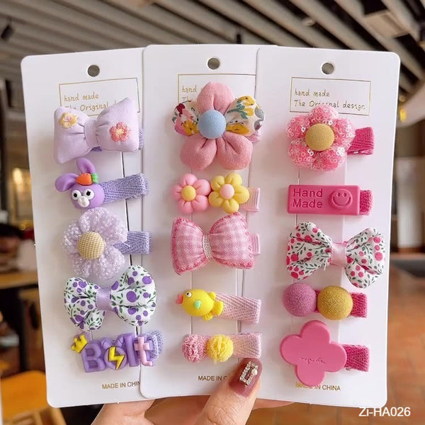 5pcs Girl Kid Cartoon Flower Animal Baby Hairpin Hairclip