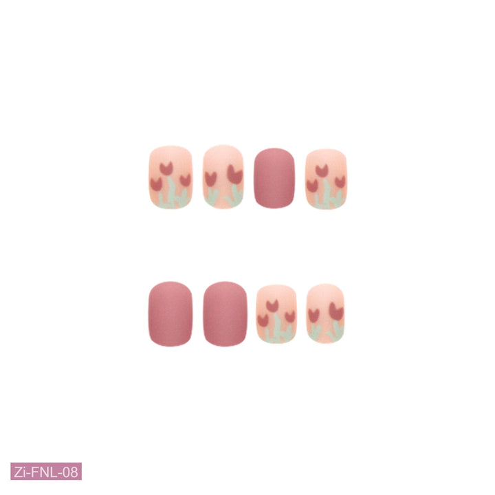 Matte Tulip Finished Fake Nails  - 24Pcs - Zi Collection Hub