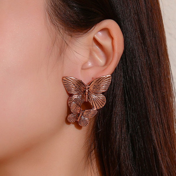 Double Butterfly Earrings - Zi Collection Hub