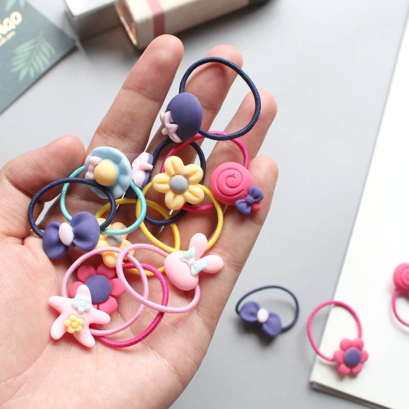 20pcs Children's Flower Cartoons Rubber Band - Zi Collection Hub