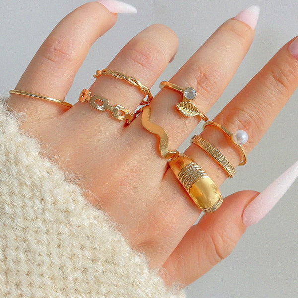8-Piece Modern Boho Mix Ring Set
