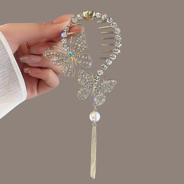 Rhinestone Flower Hair Clip