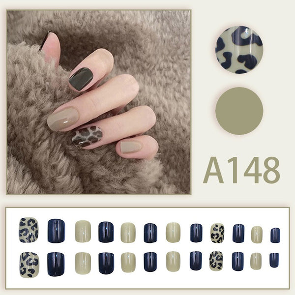 Camel Leopard Print Fake Nails  - 24Pcs