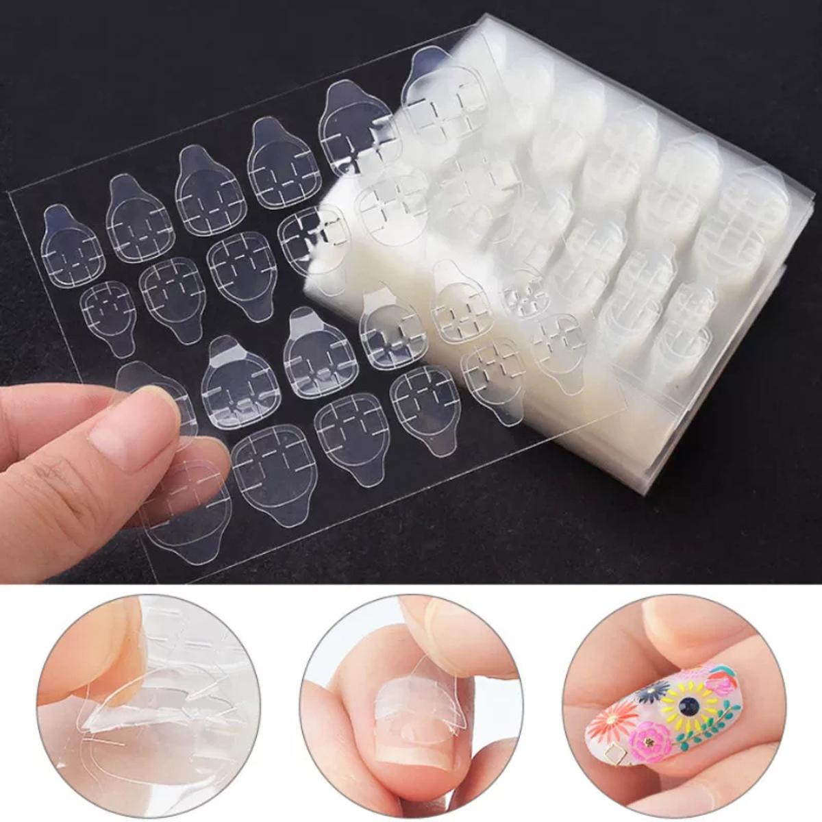Strong Adhesive Nail Glue Tabs – Mess-Free & Easy Application! 24 Tabs Per Sheet