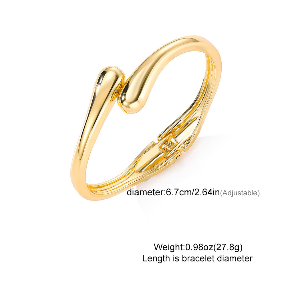 Abstract Fluid Gold Alloy Cuff Bracelet  | Zi Collection Hub