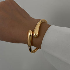 Abstract Fluid Gold Alloy Cuff Bracelet  | Zi Collection Hub