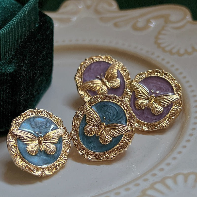 Artistic Oil Drop Butterfly Earrings