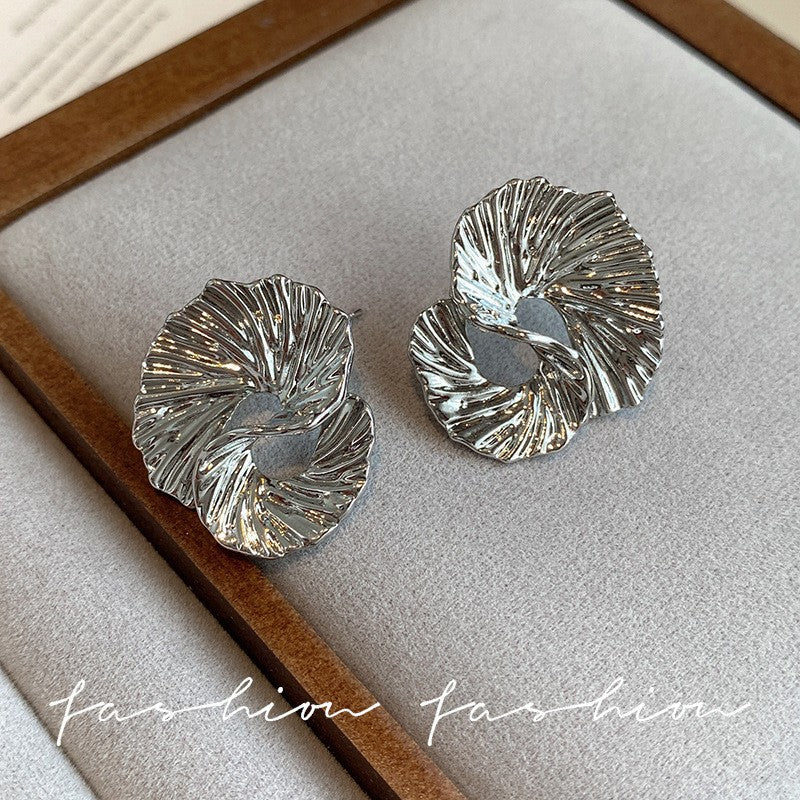 Asymmetrical Shape Texture Earrings