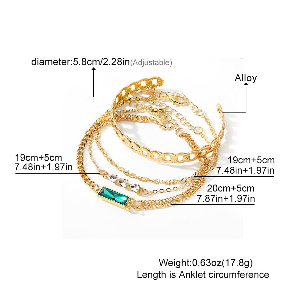 Emerald Gemstone Teardrop Bracelet