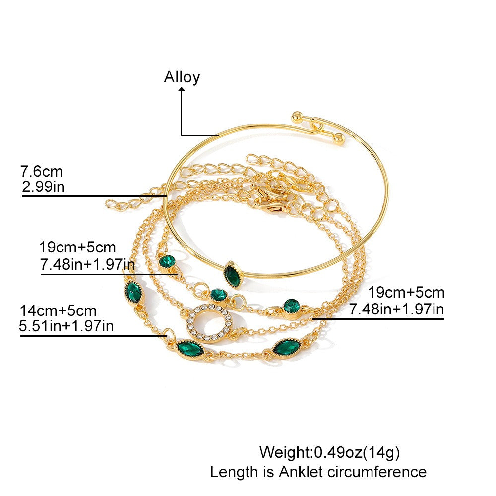 Emerald Diamond Bracelet Set
