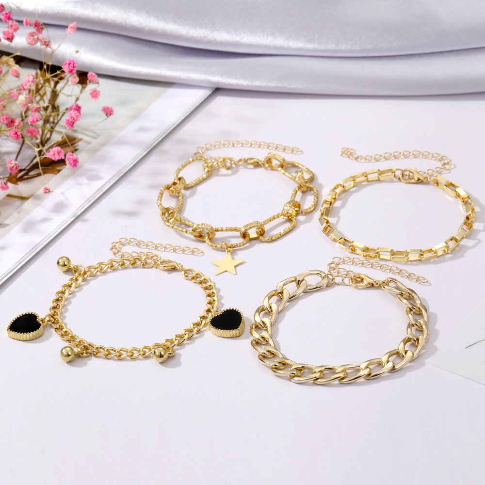 Multi-Layer Personality Punk Metal Chain Bracelet