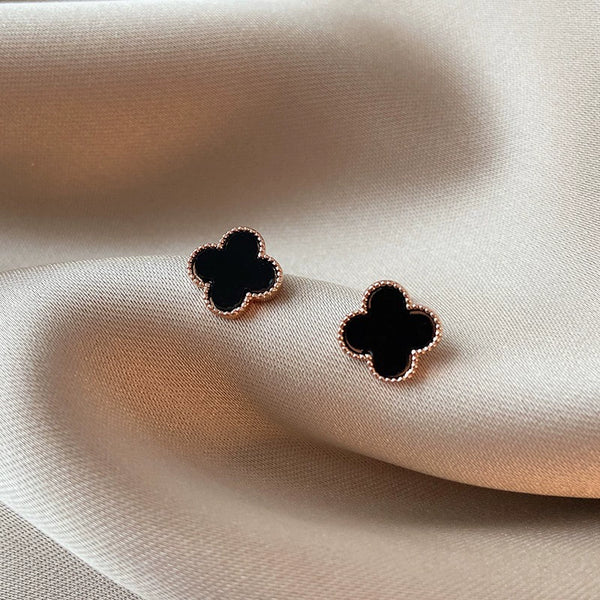 Black Clover Stud Earrings