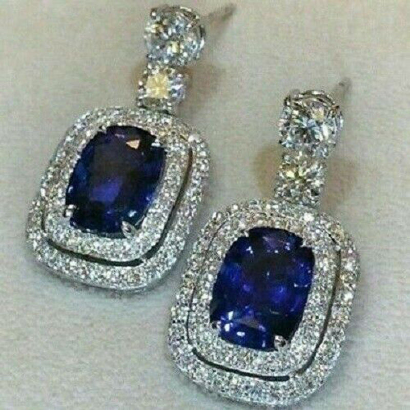 ZER02 - Blue Cubic Zirconia Earrings
