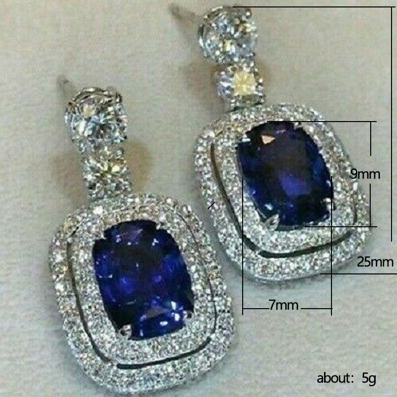 ZER02 - Blue Cubic Zirconia Earrings