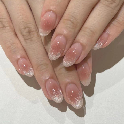 Blush Cat Eye Fake Nails - 24Pcs