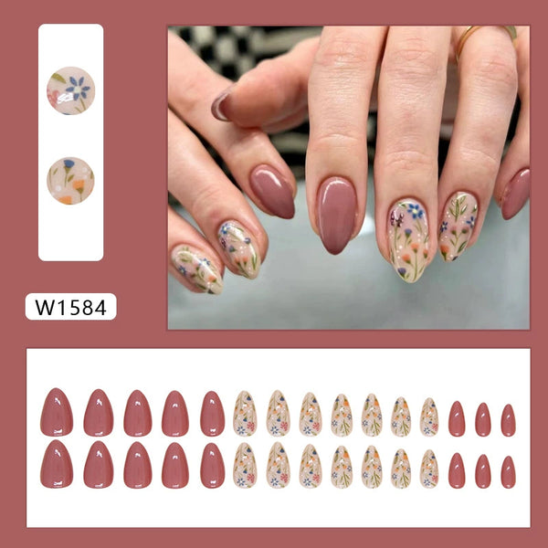 Blush & Bloom Nail Set - 24Pcs