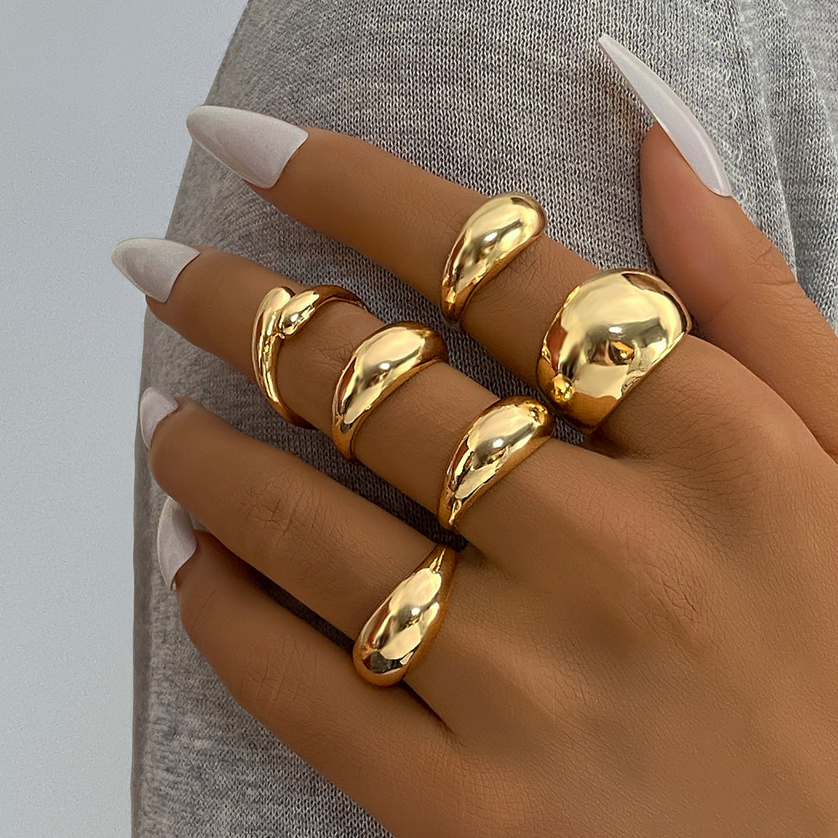 RNG157  - Bold Muse Gold Ring Set