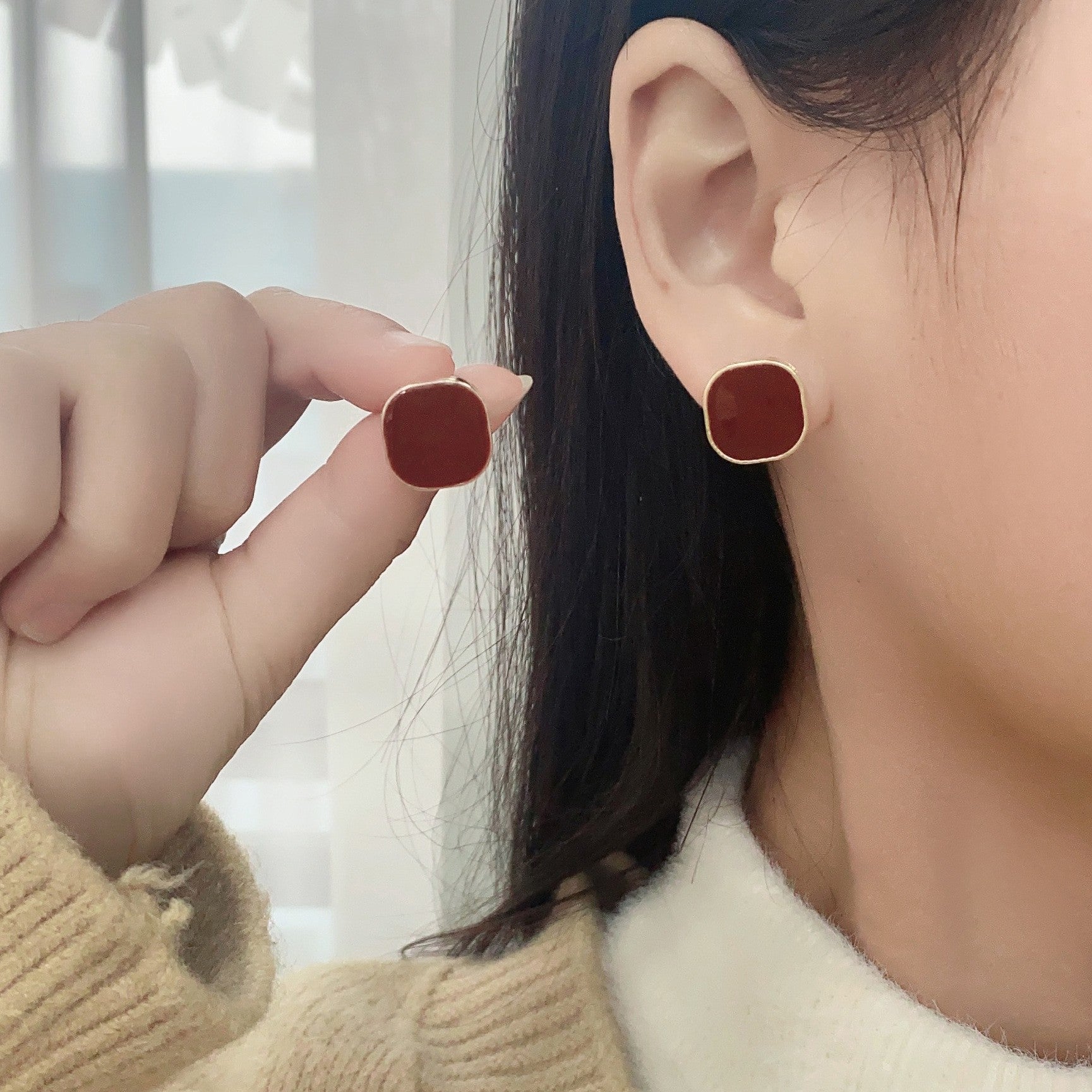 Burgundy Earrings