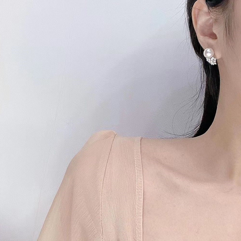 ZER01 - Butterfly Pearl Zircon Flower Earrings