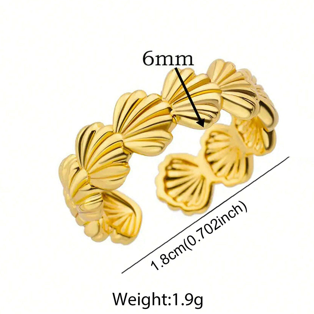 SRNG-24 - Butterfly Wing Stainless Steel Ring - Adjustable