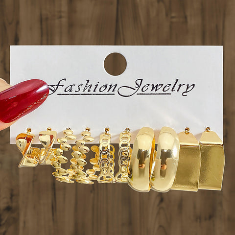 C- shaped Circle Hoop Earring Sets