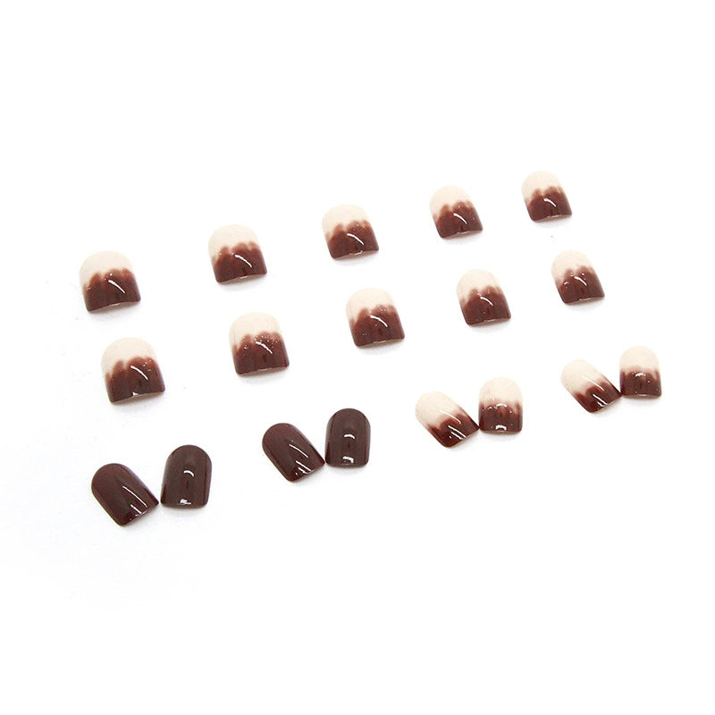 Caramel Pudding Fake Nails  - 24Pcs