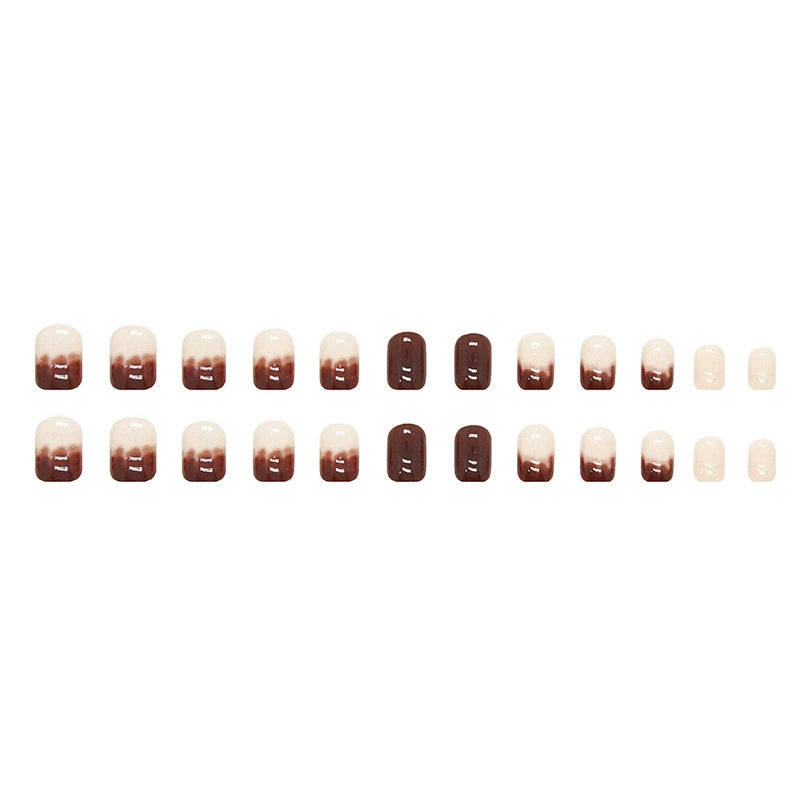 Caramel Pudding Fake Nails  - 24Pcs