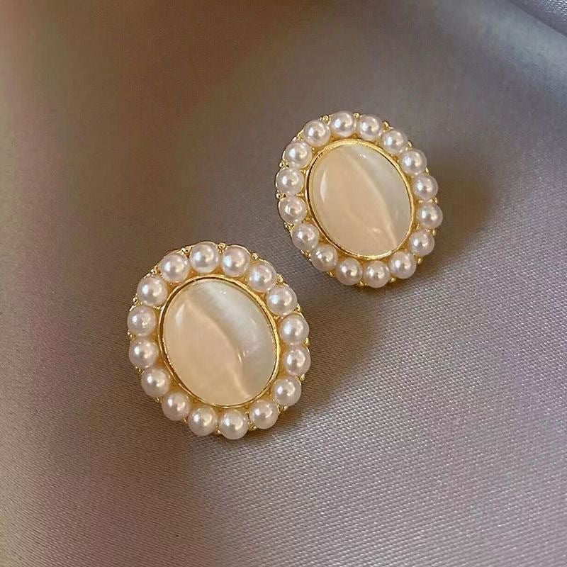 Cat's Eye Pearl Earrings