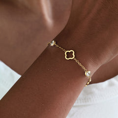 SBRAL02 - Clover Flower Hollow Stainless Steel Bracelet