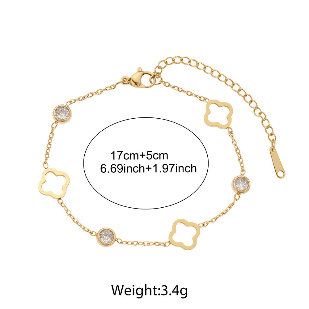 SBRAL02 - Clover Flower Hollow Stainless Steel Bracelet