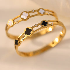 Clover Motif Bangle | Zi Collection Hub