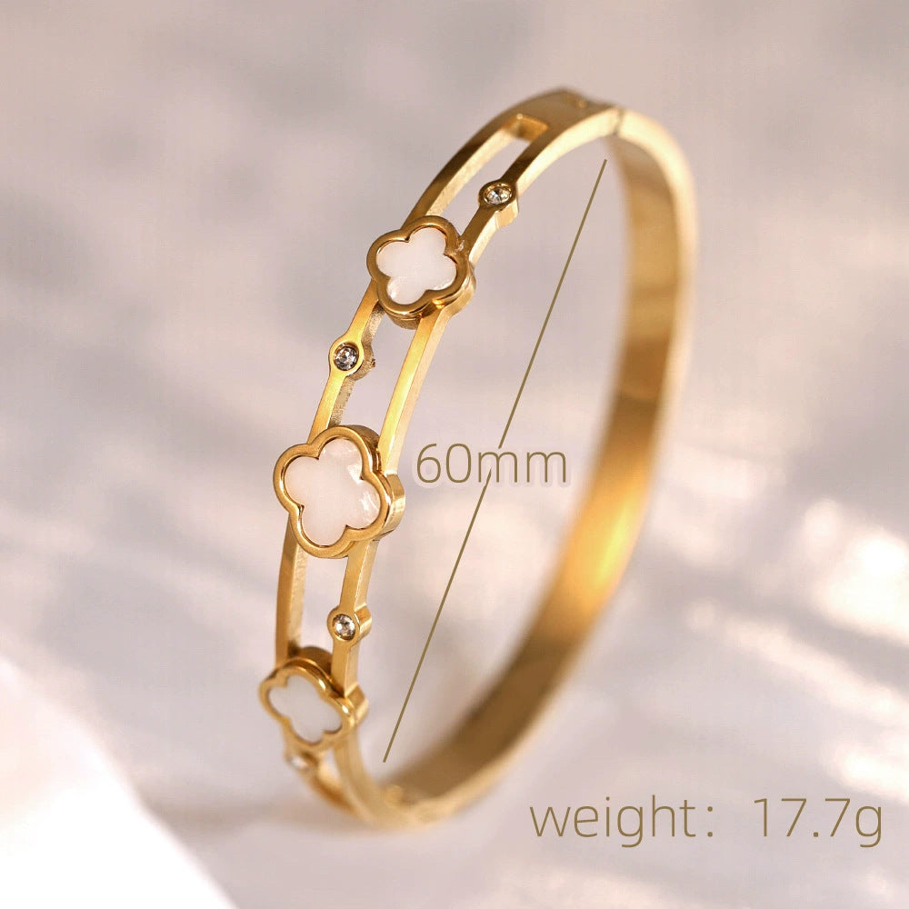 Clover Motif Bangle | Zi Collection Hub