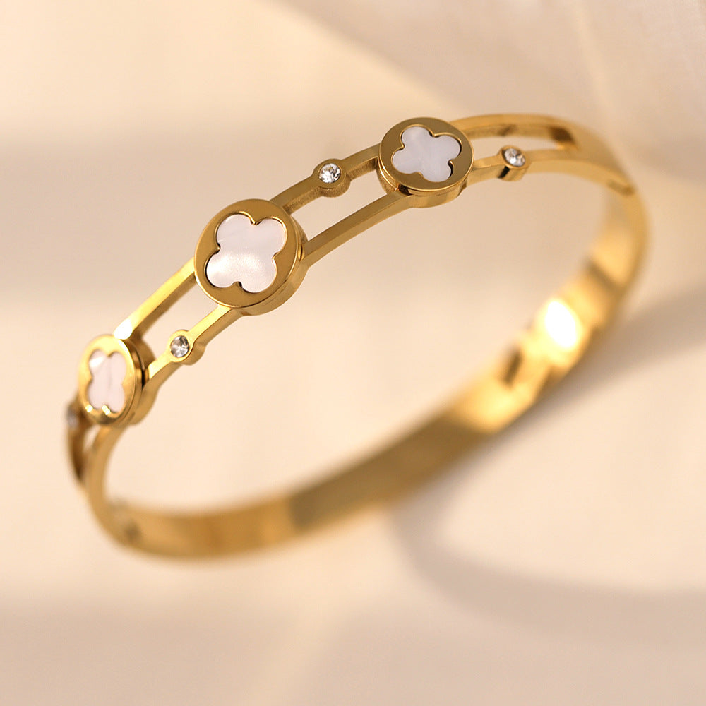 Clover Motif Bangle | Zi Collection Hub