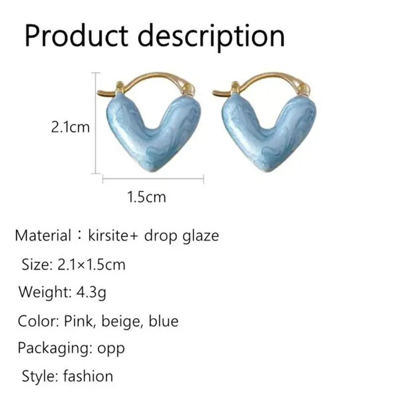 Colorful Heart Hoop Earrings